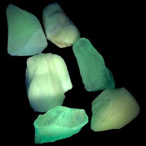 Green Tone Multicolor‎ Glowing Art Glass Assorted Cullet Manganese #4GA18